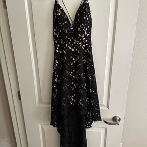 Black Dress with Nude Underlay